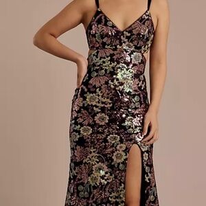 Sequin floral dress